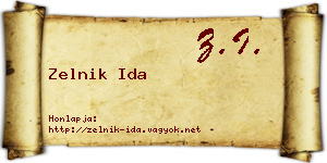 Zelnik Ida névjegykártya